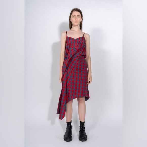 MARQUES Almeida red cotton dress size L BNWT - Picture 1 of 13